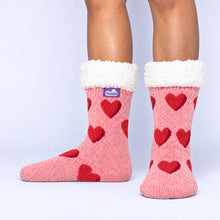 Load image into Gallery viewer, The Foozie™ Love Heart slipper socks, front view
