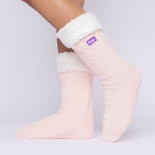Load image into Gallery viewer, The Foozie™ in Pink, side view worn in Medium with the sherpa cuff folded down
